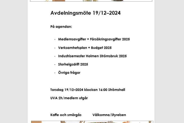 avdelningsmöte pappers 14 20241219 kl.16.00-18.00 Strömshall